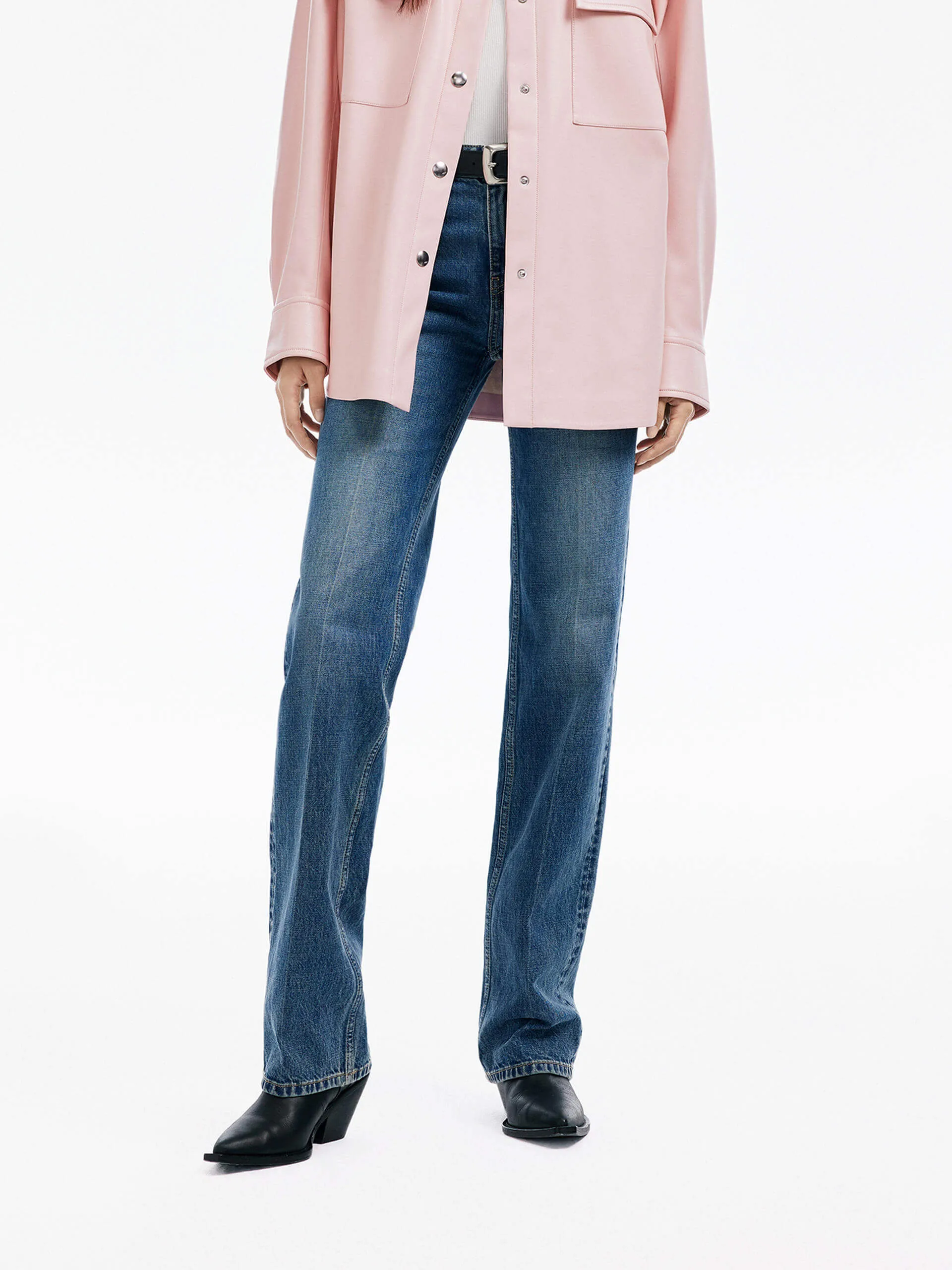 Low Rise Straight Jeans sold by Mo&Co