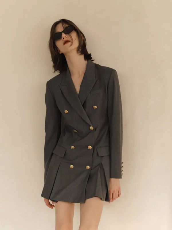 Double Breasted Button Suit Dress sold by Mo&Co