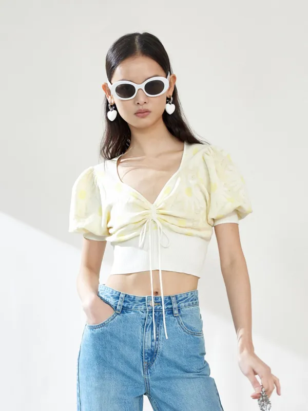 Cropped Drawstring Top sold by Mo&Co