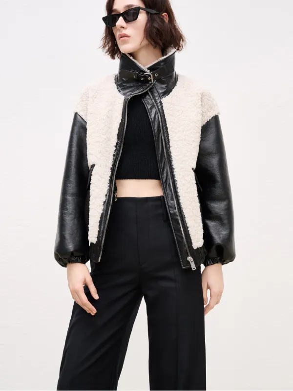 Paneled Stand Collar Jacket sold by Mo&Co