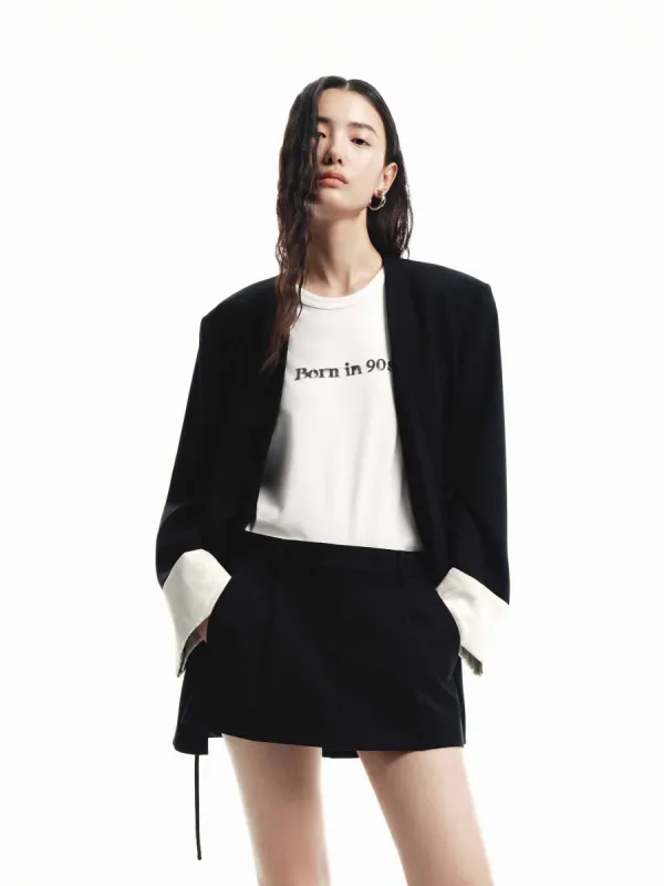 Turn Cuffs Structured Blazer sold by Mo&Co