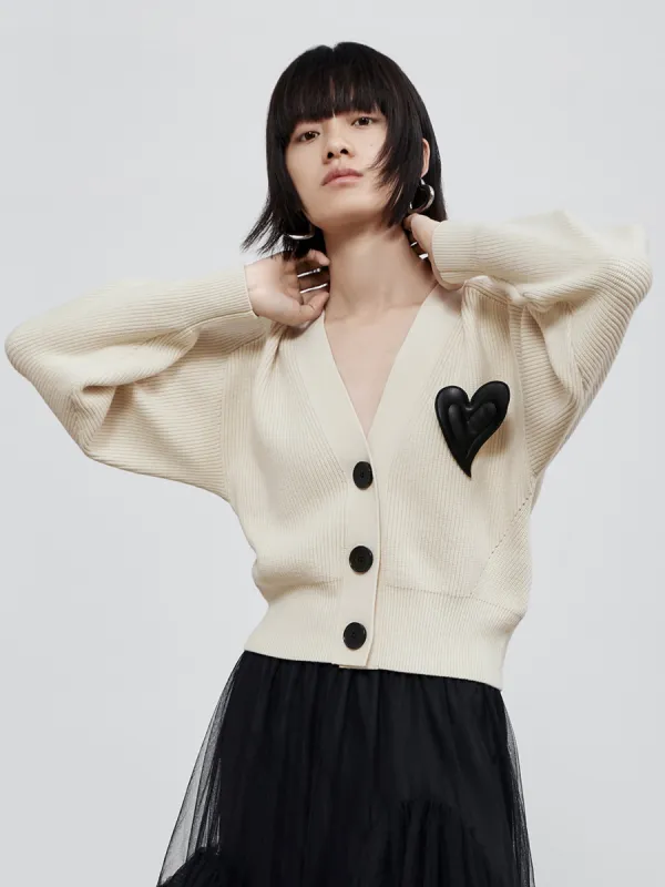 Wool Blend Cropped Cardigan sold by Mo&Co