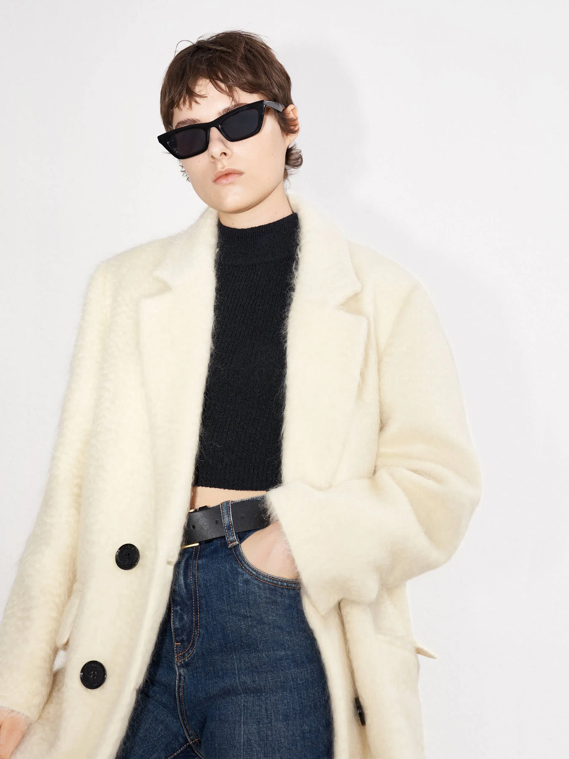 Wool Blend Back Slit Coat sold by Mo&Co product image thumbnail 5