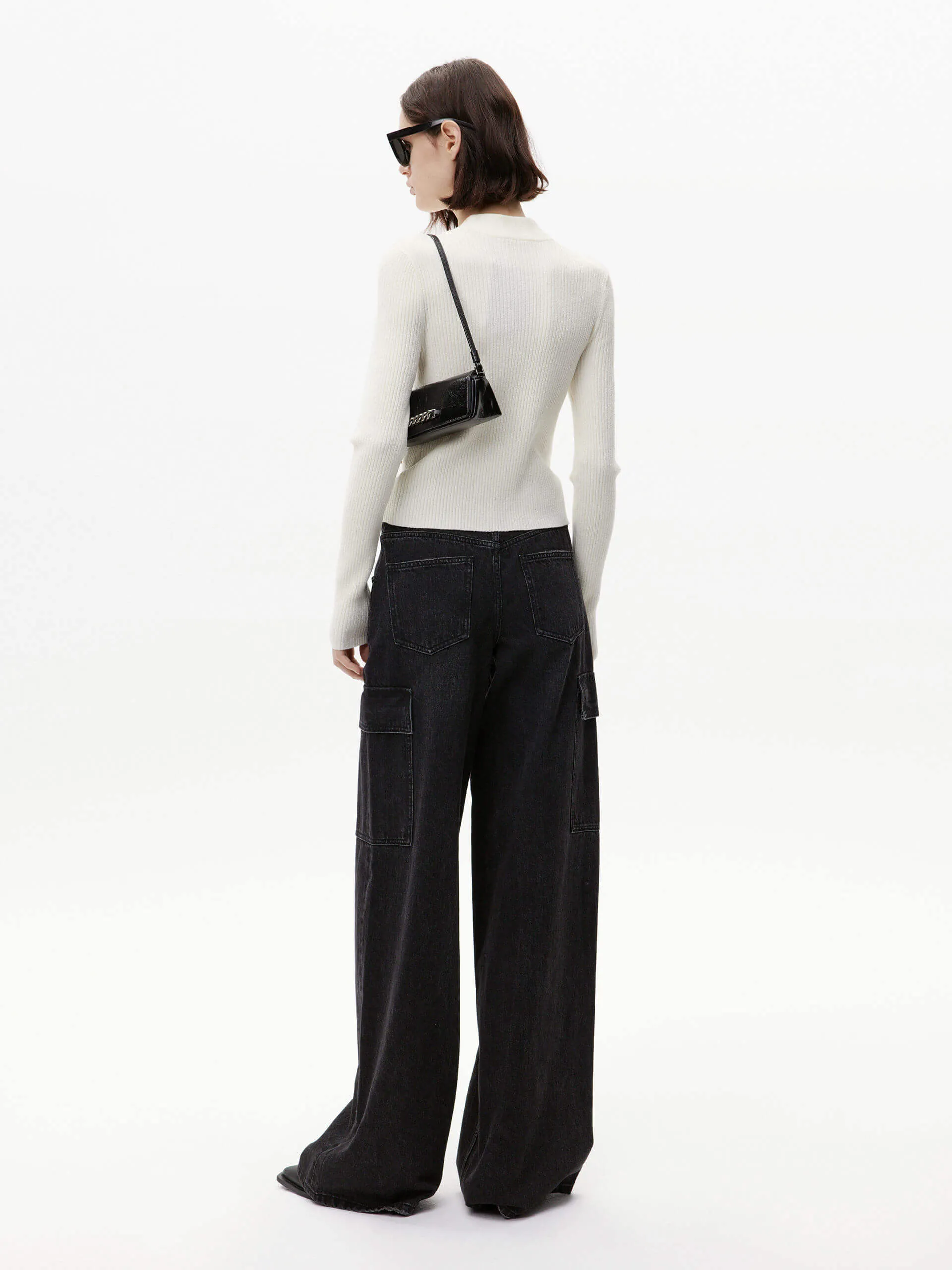 Slim Ribbed Knit Cardigan sold by Mo&Co product image thumbnail 4