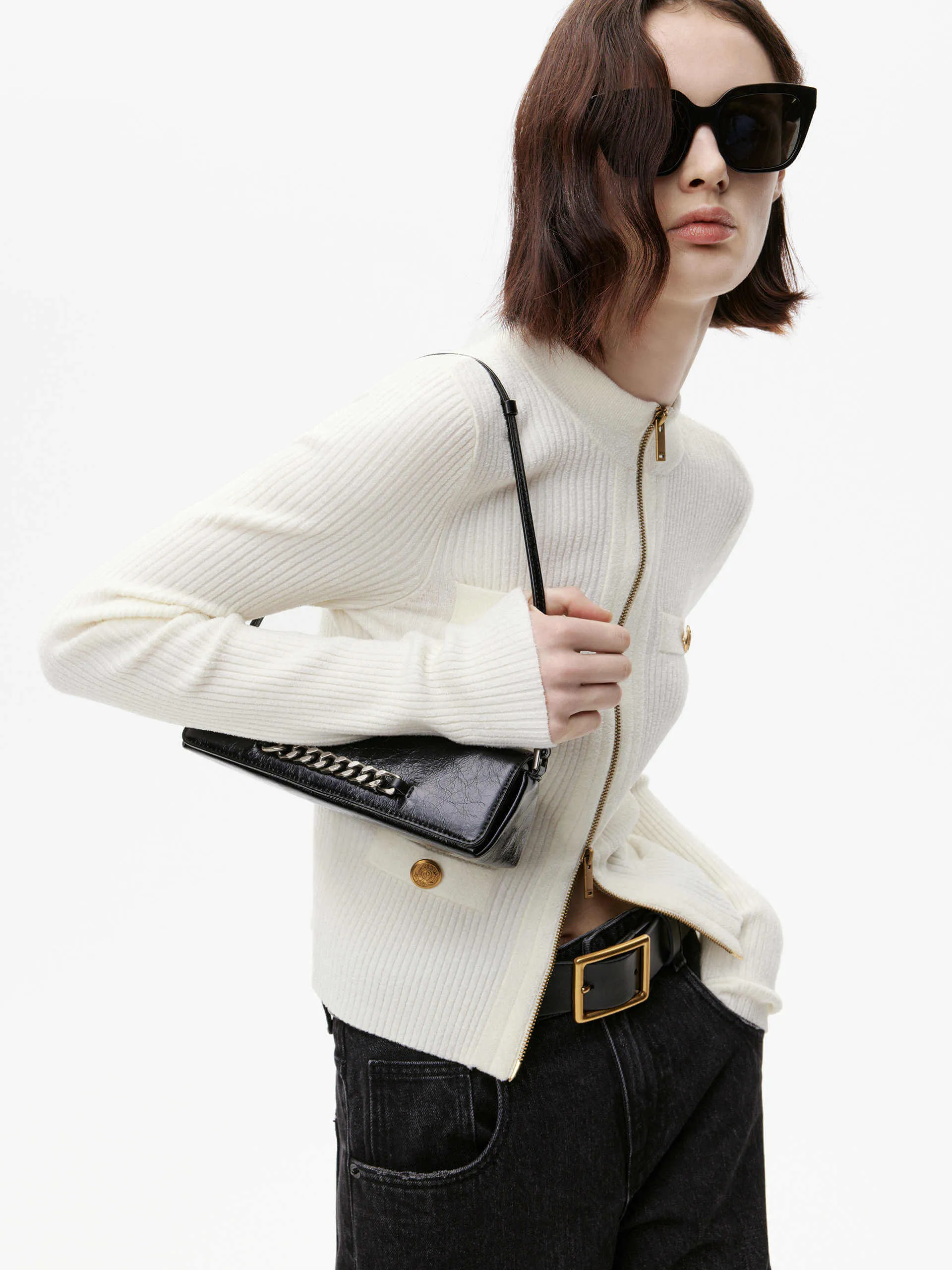 Slim Ribbed Knit Cardigan sold by Mo&Co product image thumbnail 2