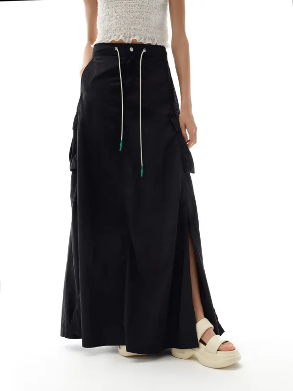 Drawstring Waist Maxi Skirt sold by Mo&Co
