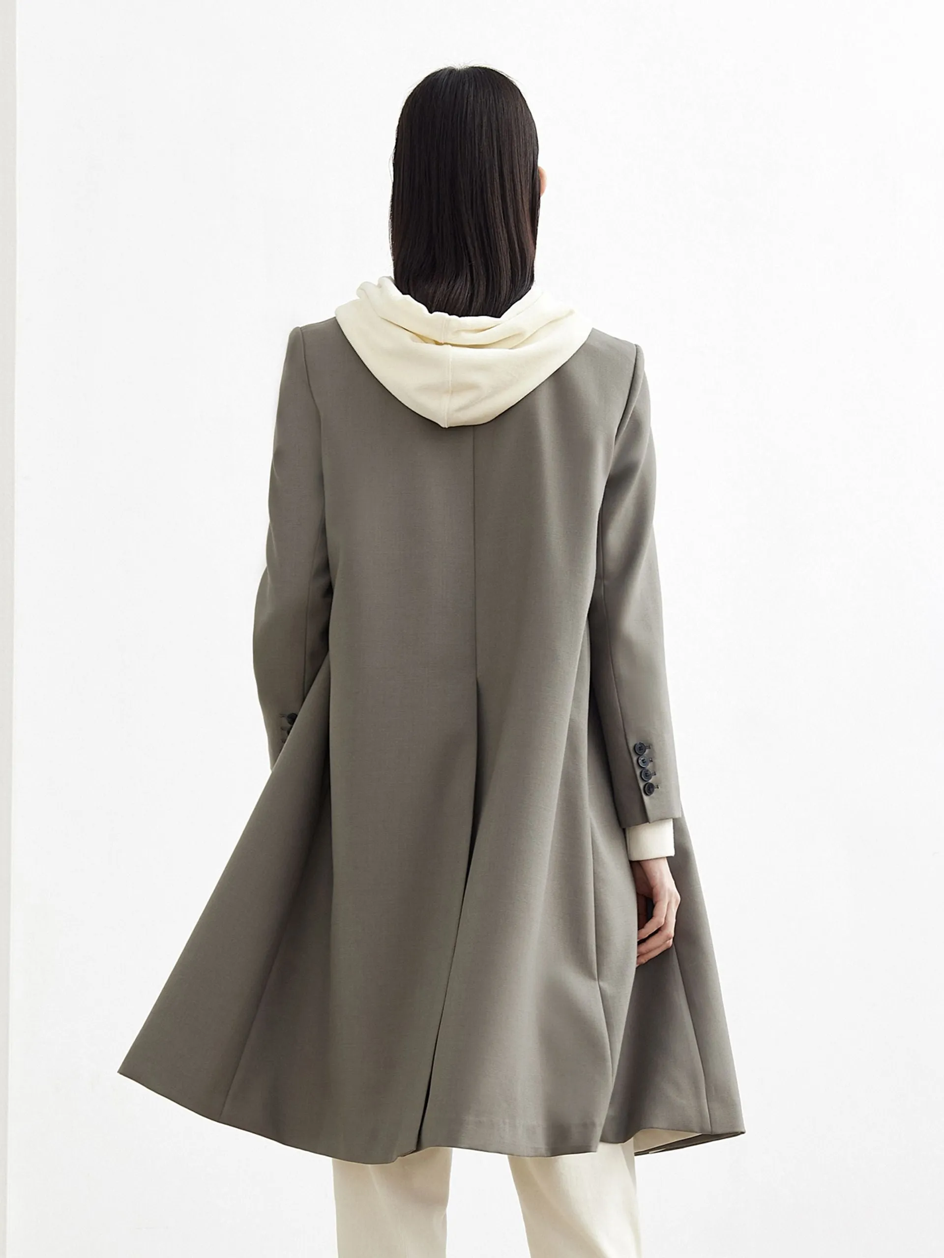 Wool Blend Long Blazer Coat sold by Mo&Co product image thumbnail 3