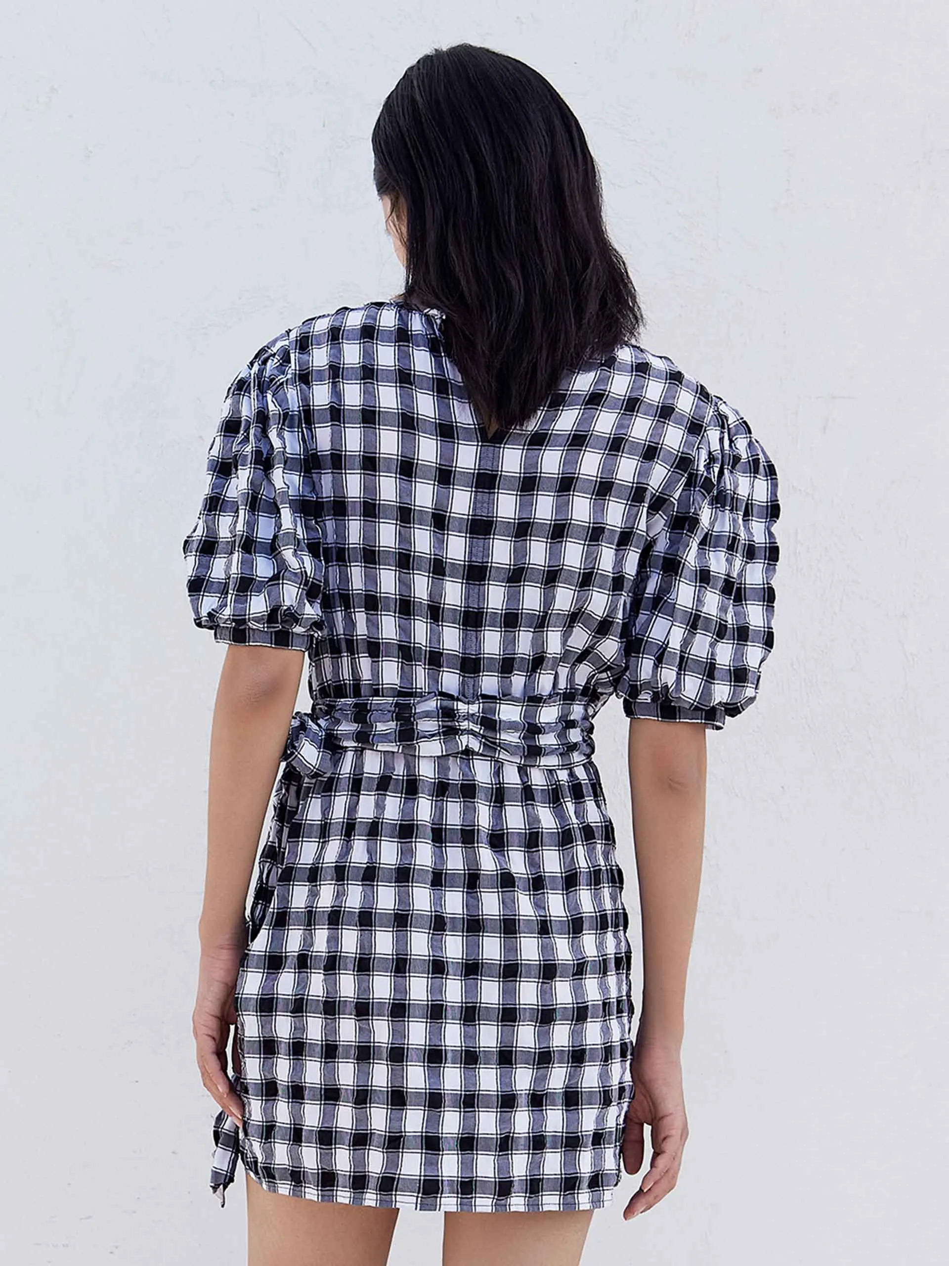 Plaid Shirt Dress with Knot sold by Mo&Co product image thumbnail 5