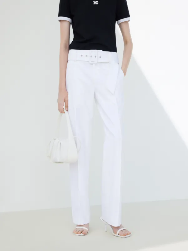Straight Suit Pants with Belt sold by Mo&Co