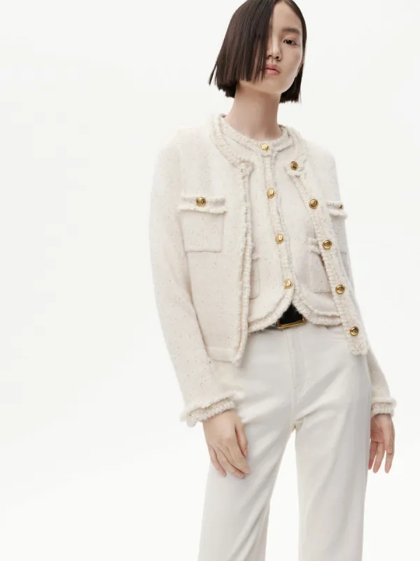 Metallic Sequins Knit Cardigan sold by Mo&Co