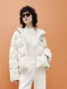 Textured Cropped Hooded Down Jacket sold by Mo&Co