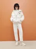 Textured Cropped Hooded Down Jacket sold by Mo&Co