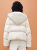 Textured Cropped Hooded Down Jacket sold by Mo&Co