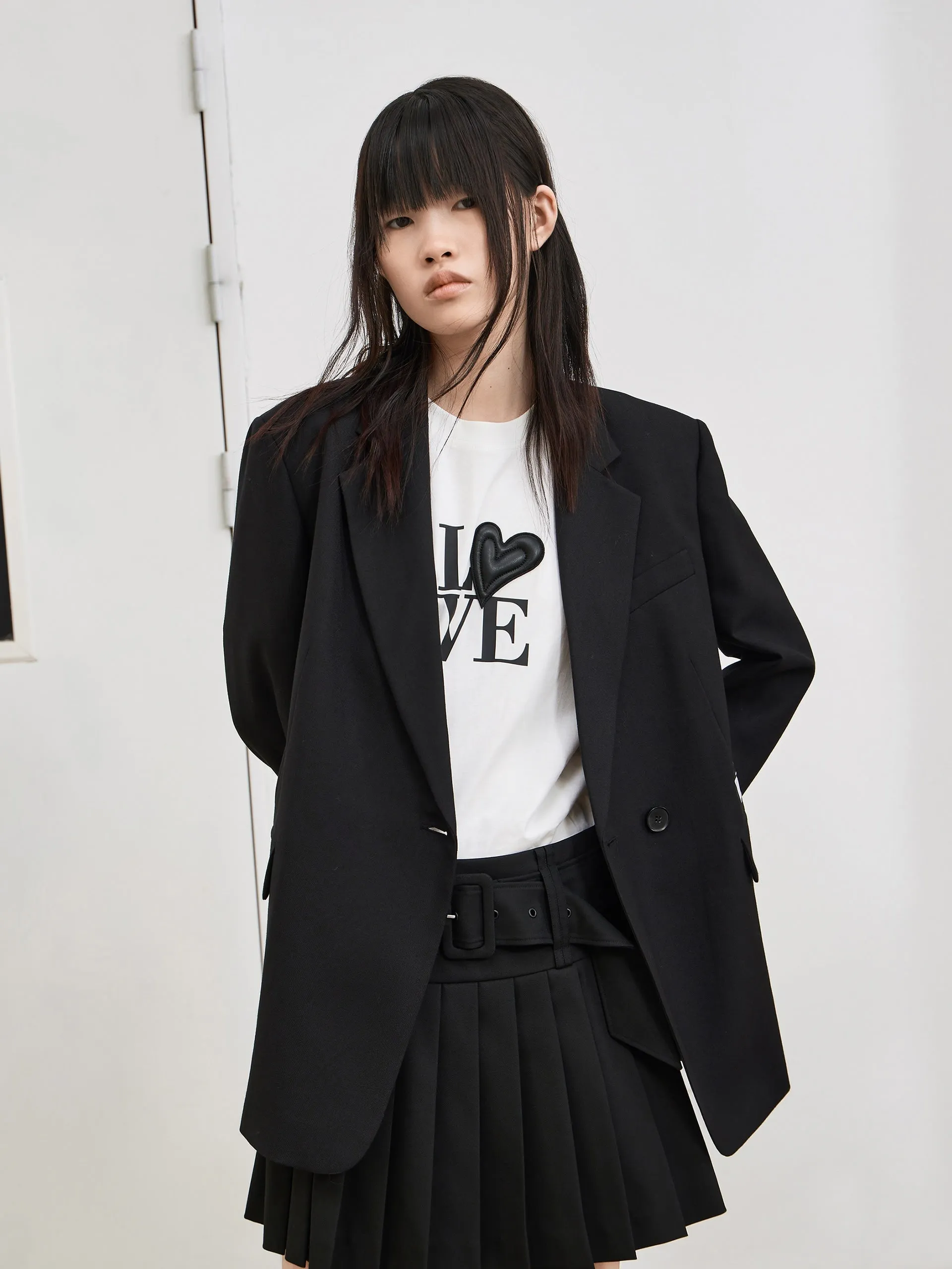 Wool Blend Structured Blazer sold by Mo&Co