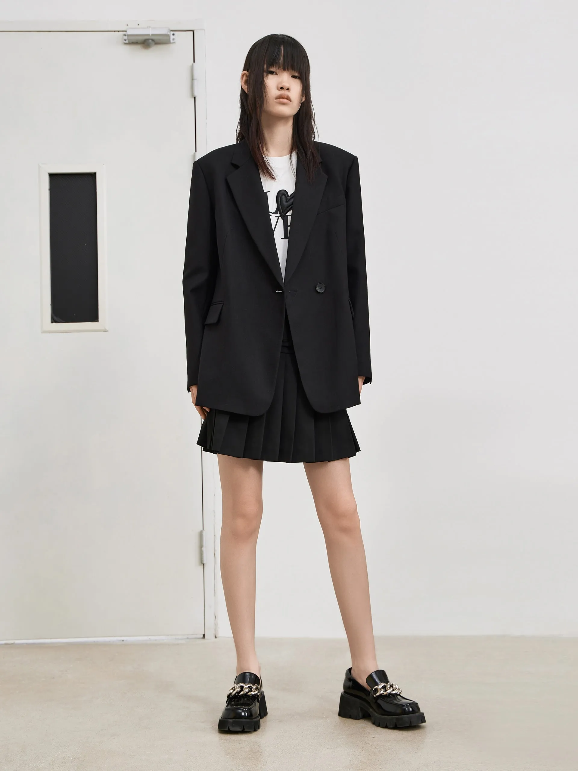 Wool Blend Structured Blazer sold by Mo&Co product image thumbnail 3