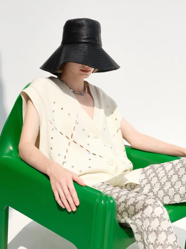 Wool-blend Diamond Cutout Knit Vest sold by Mo&Co