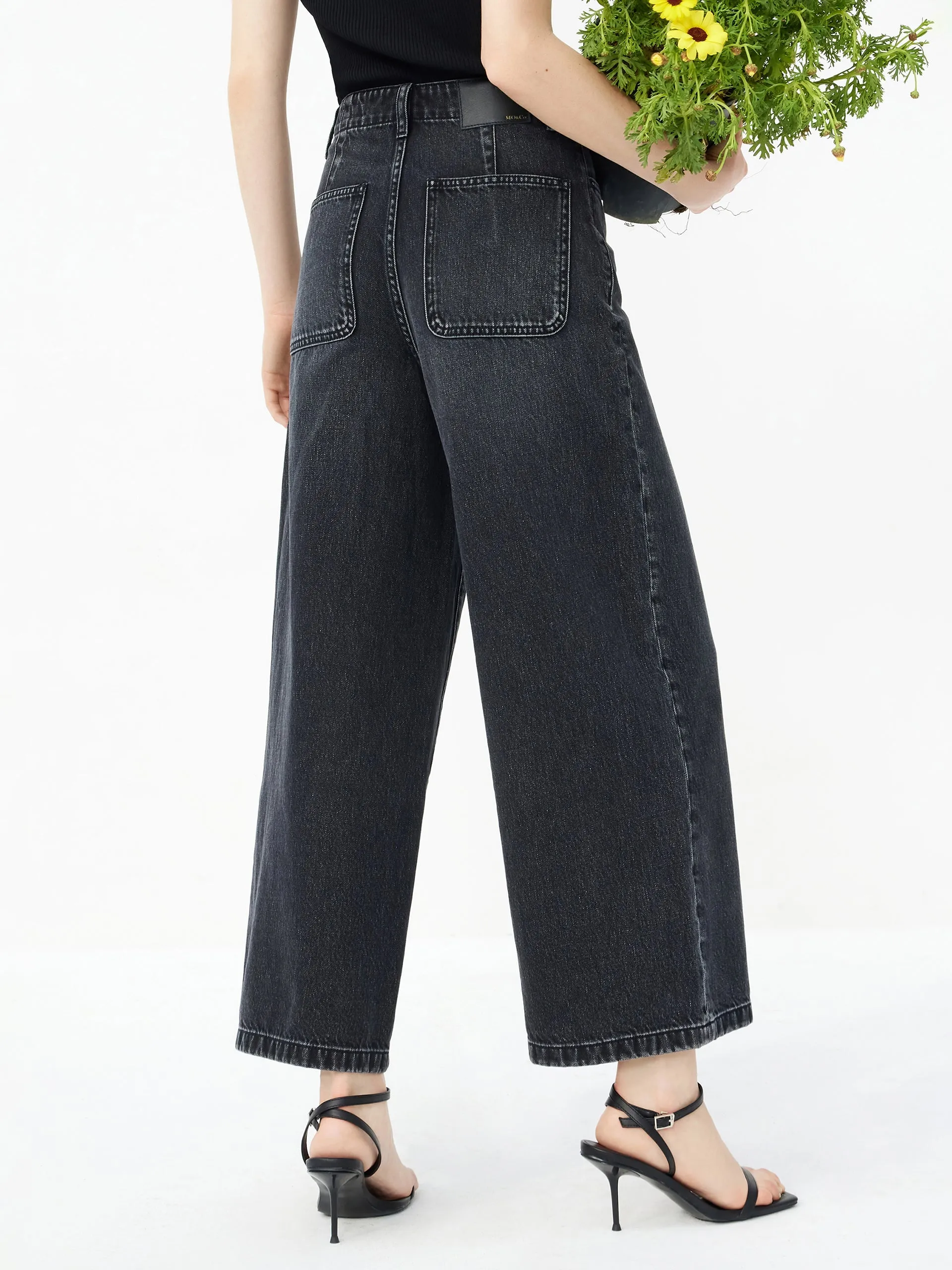 Cotton Wide Leg Jeans sold by Mo&Co product image thumbnail 5