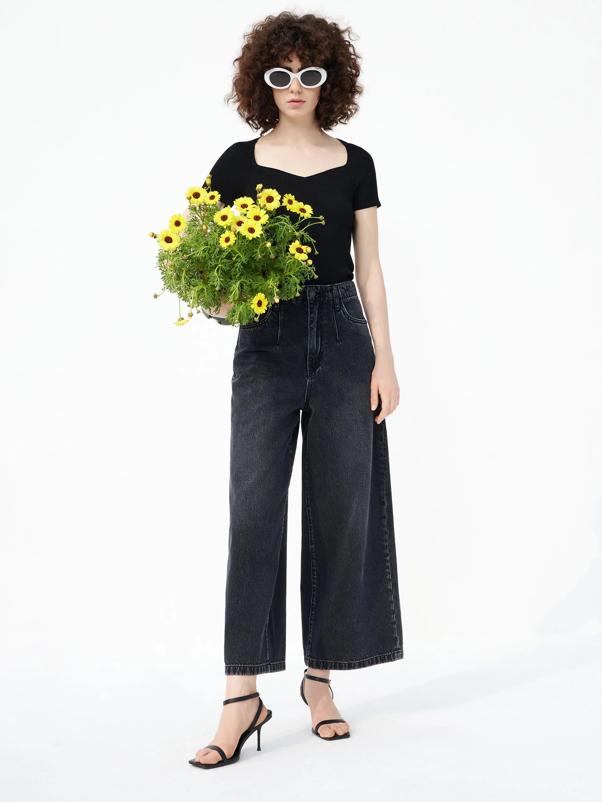 Cotton Wide Leg Jeans sold by Mo&Co product image thumbnail 2