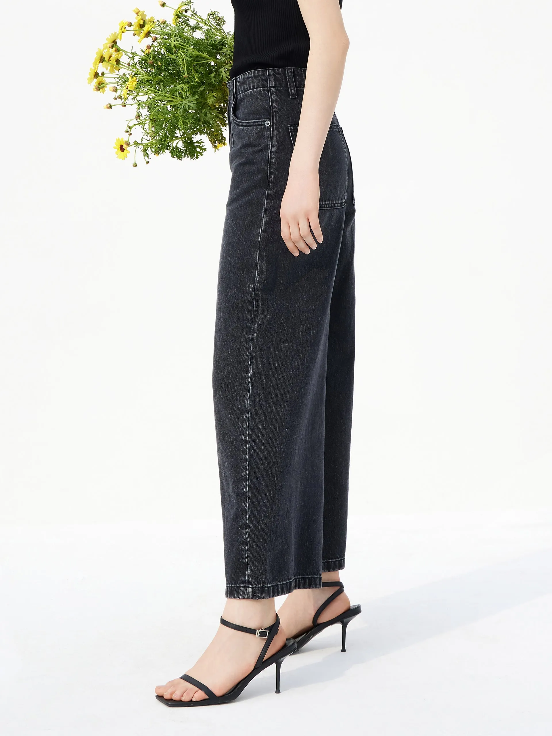 Cotton Wide Leg Jeans sold by Mo&Co product image thumbnail 4