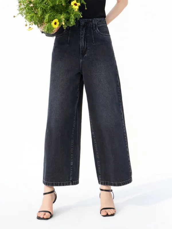Cotton Wide Leg Jeans sold by Mo&Co