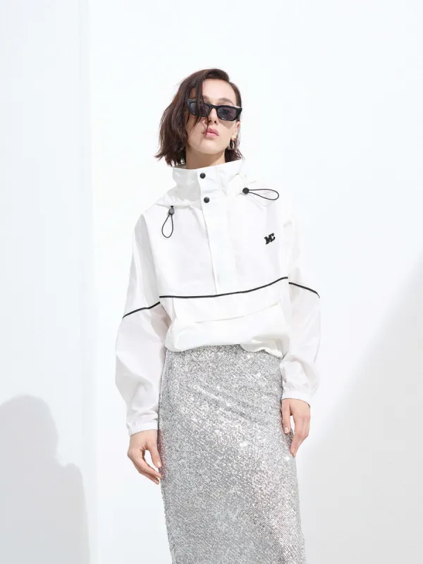 Contrast Hooded Jacket sold by Mo&Co