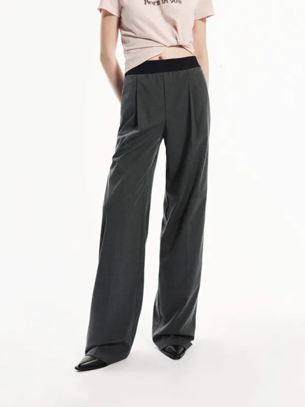 Wide Leg Contrast Pants sold by Mo&Co