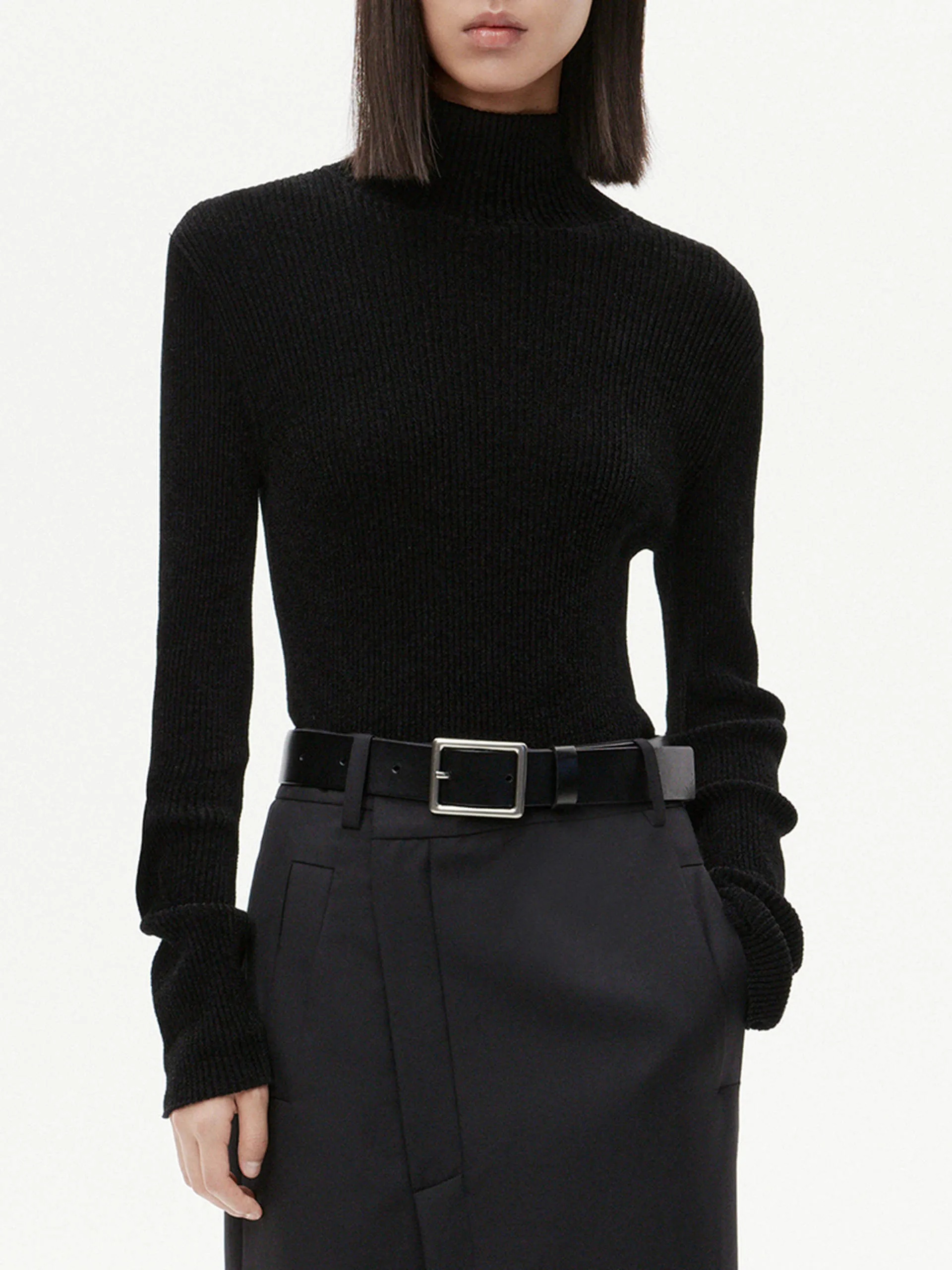 Ribbed Texture Turtleneck Top sold by Mo&Co product image thumbnail 2