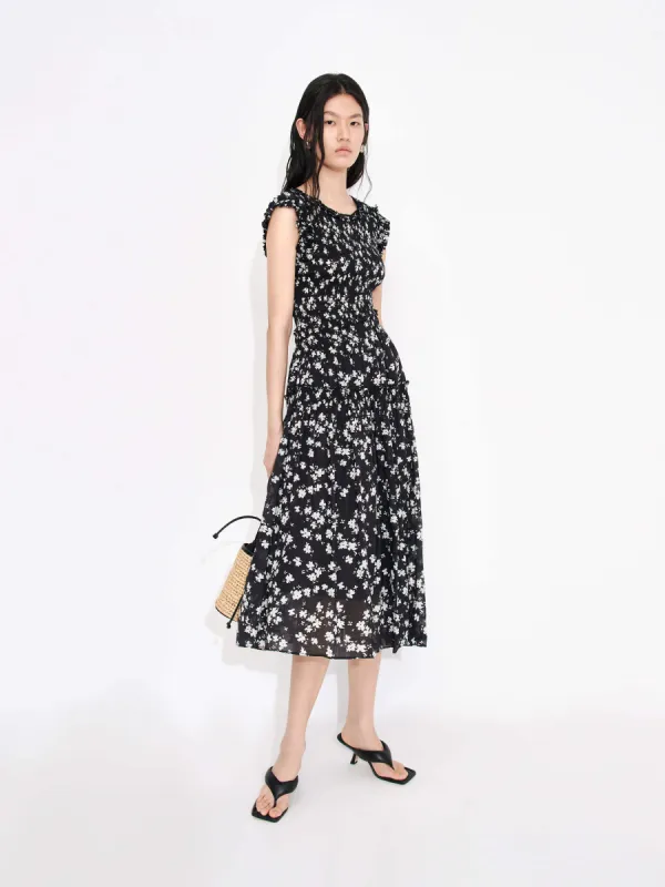 Crewneck Printed Midi Dress sold by Mo&Co