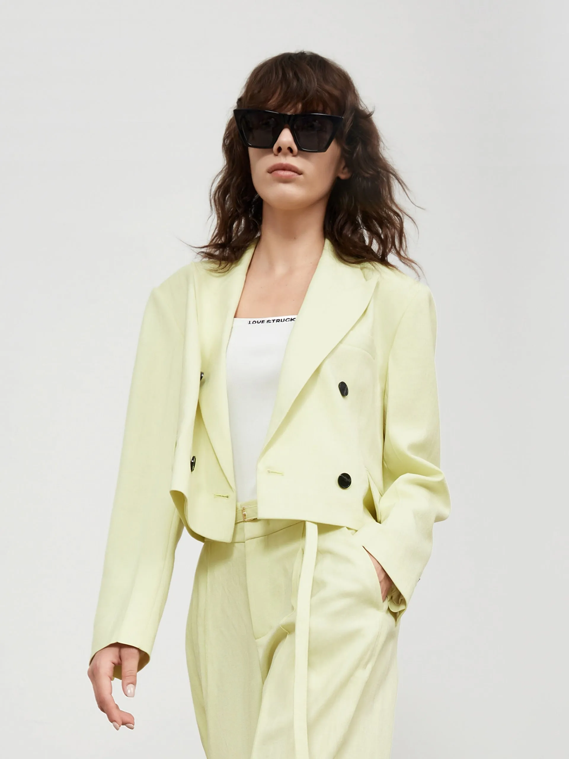 Lapel Structured Crop Blazer sold by Mo&Co product image thumbnail 5