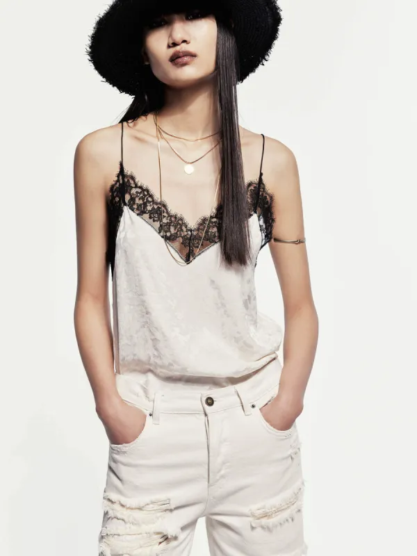 Lace Trimmed Cami Top sold by Mo&Co