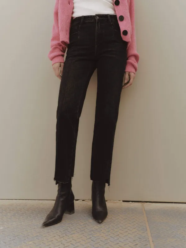 Cotton Straight Leg Ankle Jeans sold by Mo&Co