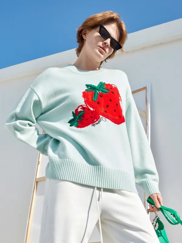 Embroidered Pattern Wool Knit Pullover sold by Mo&Co