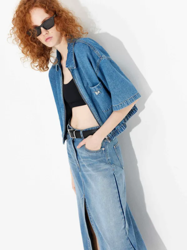 Cropped Denim Jacket sold by Mo&Co
