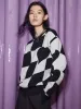 Wool Checked Knit Pullover sold by Mo&Co