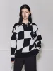 Wool Checked Knit Pullover sold by Mo&Co