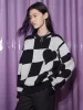 Wool Checked Knit Pullover sold by Mo&Co