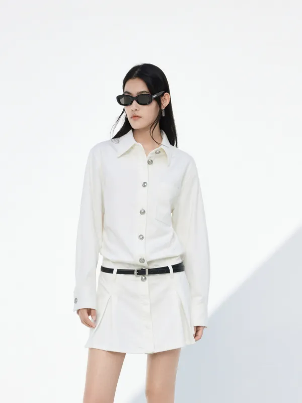 Cotton Mini Denim Dress sold by Mo&Co