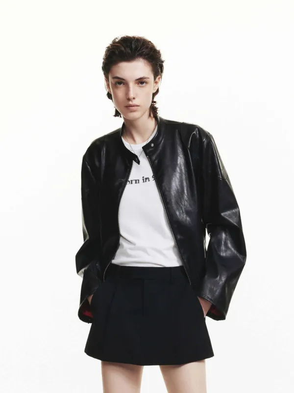Leather Bomber Jacket sold by Mo&Co