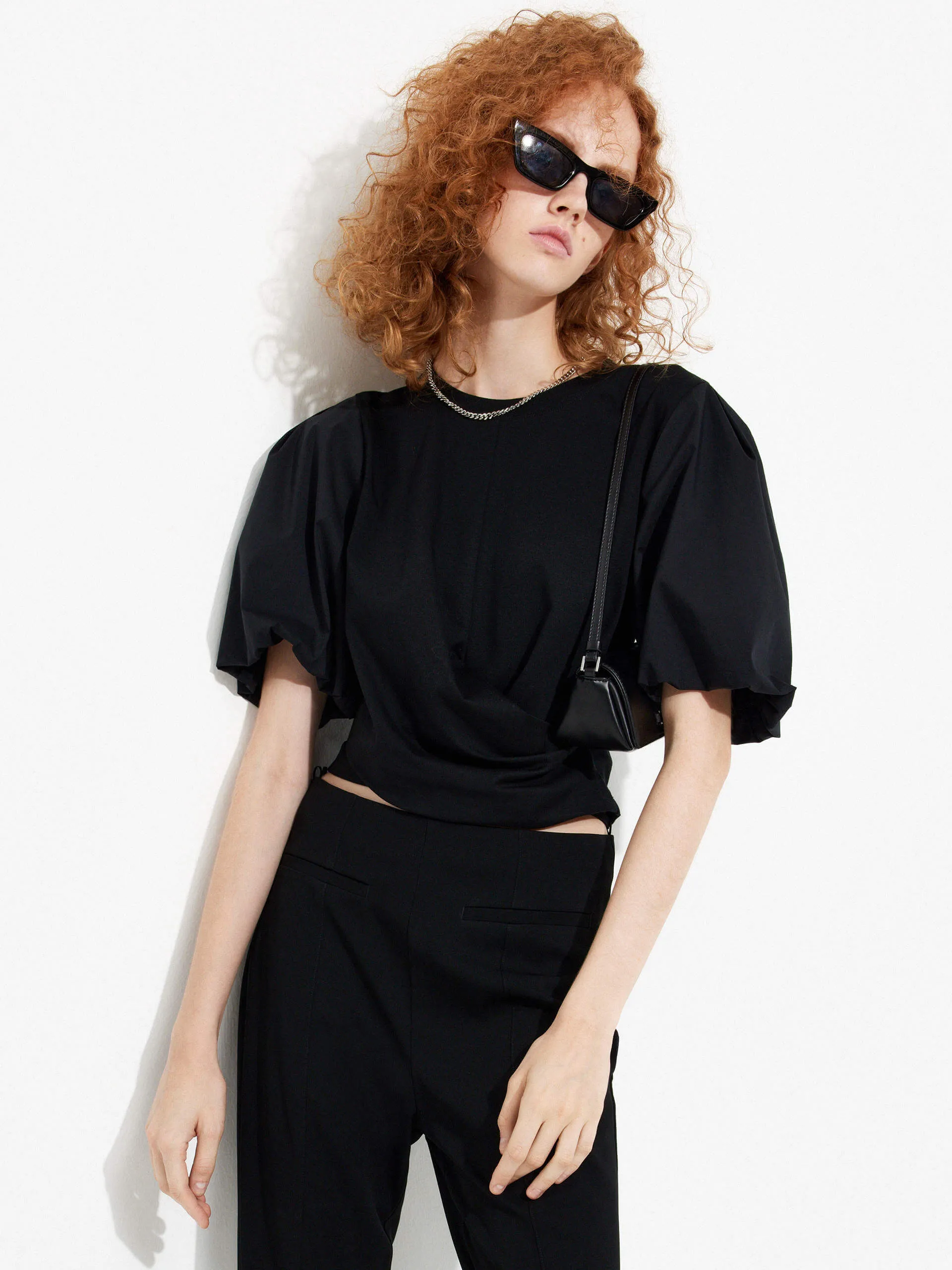 Puff Sleeves Cotton Top sold by Mo&Co product image thumbnail 2