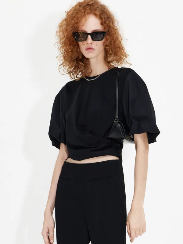 Puff Sleeves Cotton Top sold by Mo&Co