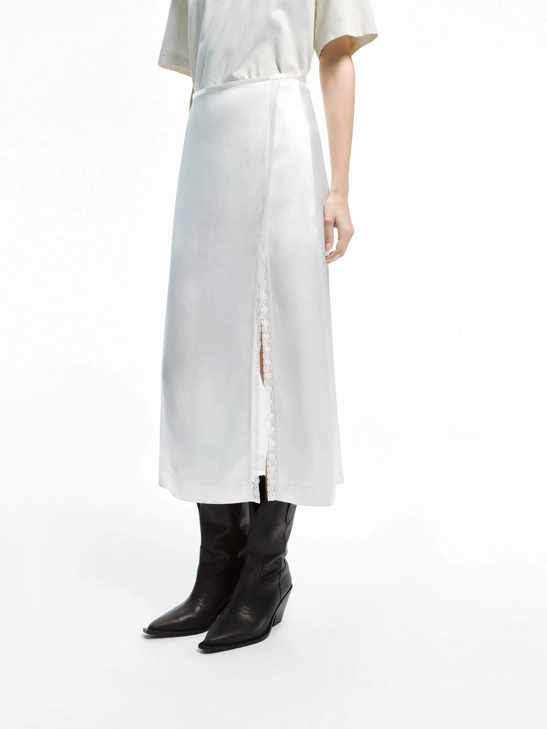 Slant Slit Detail Midi Skirt sold by Mo&Co product image thumbnail 2
