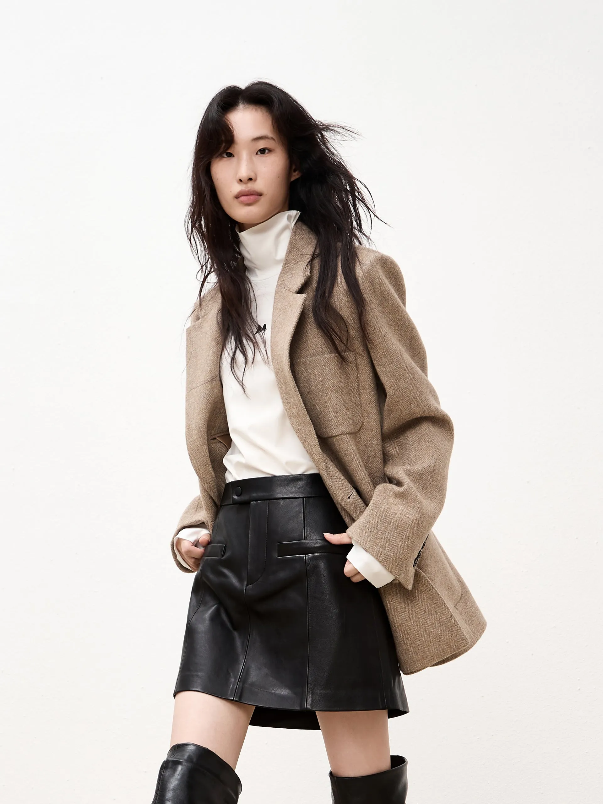 Wool Textured Blazer Coat sold by Mo&Co product image thumbnail 4