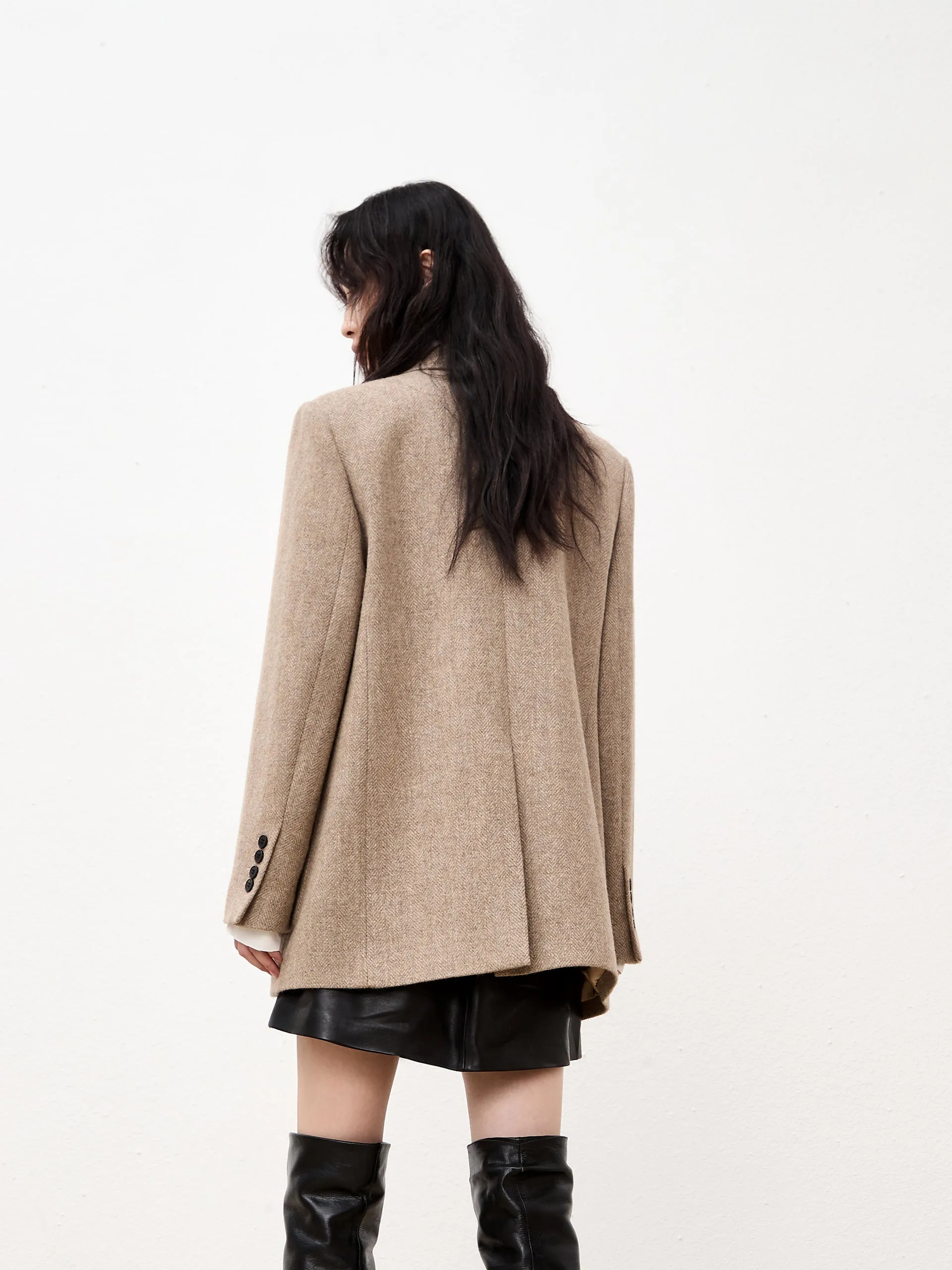 Wool Textured Blazer Coat sold by Mo&Co product image thumbnail 5