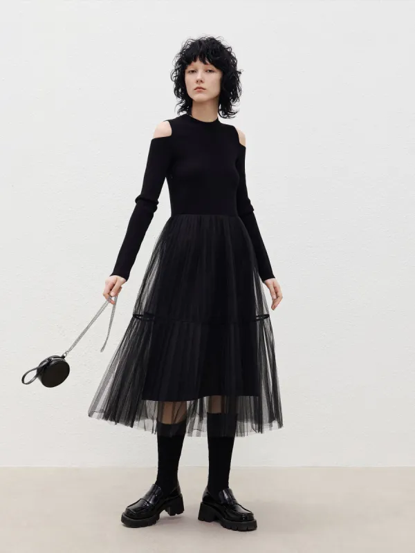 Cut Shoulder Knit Dress sold by Mo&Co