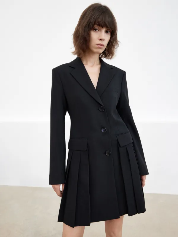 Wool Pleated Hem Suit Dress sold by Mo&Co