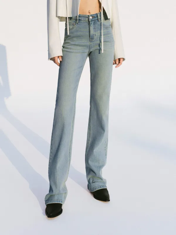 Heart Print Straight Jeans sold by Mo&Co