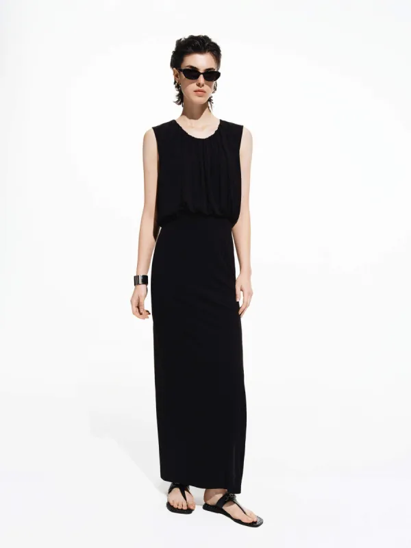 Side Slit Sleeveless Dress sold by Mo&Co
