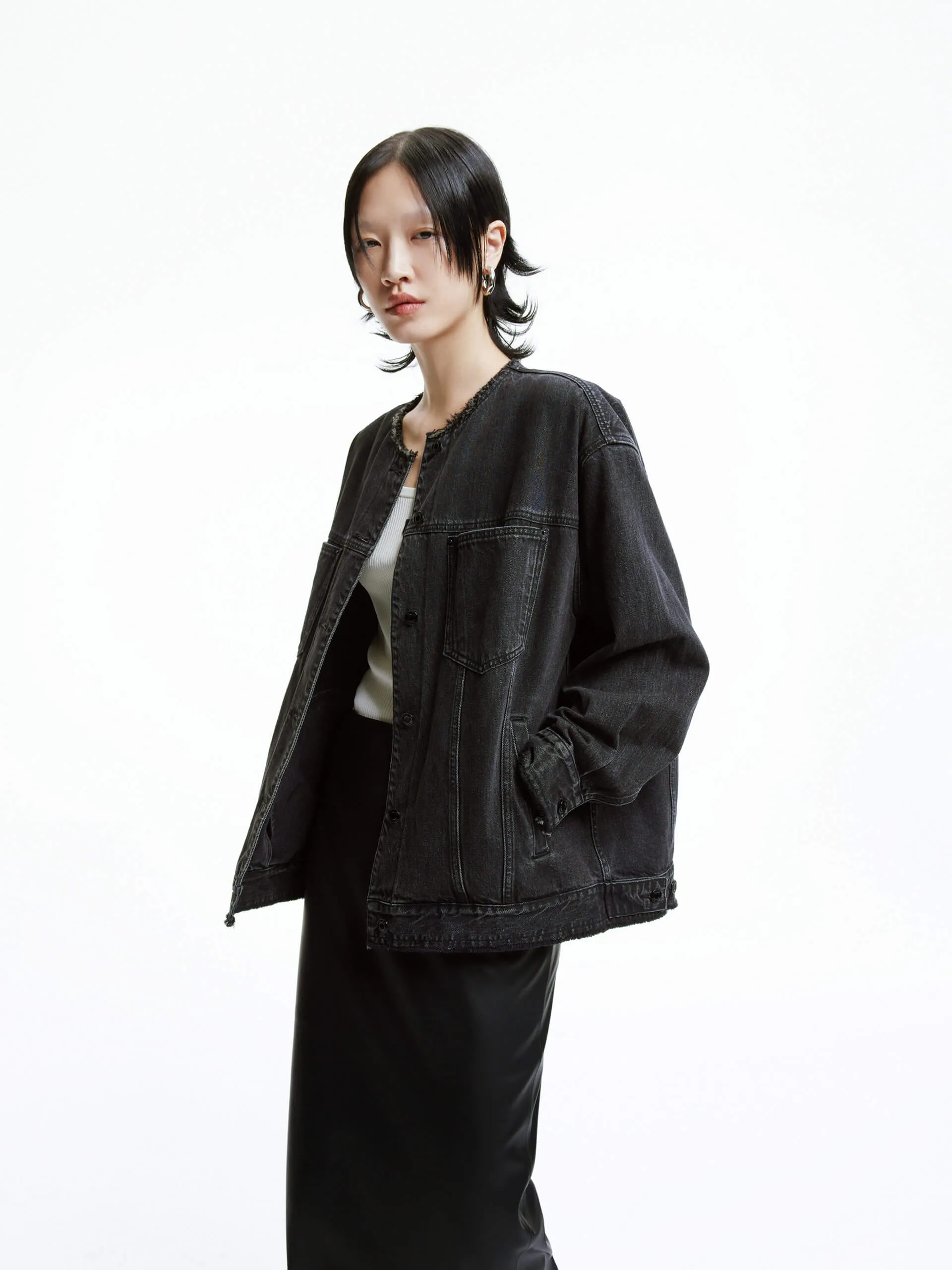 Cotton Crew Neck Jacket sold by Mo&Co