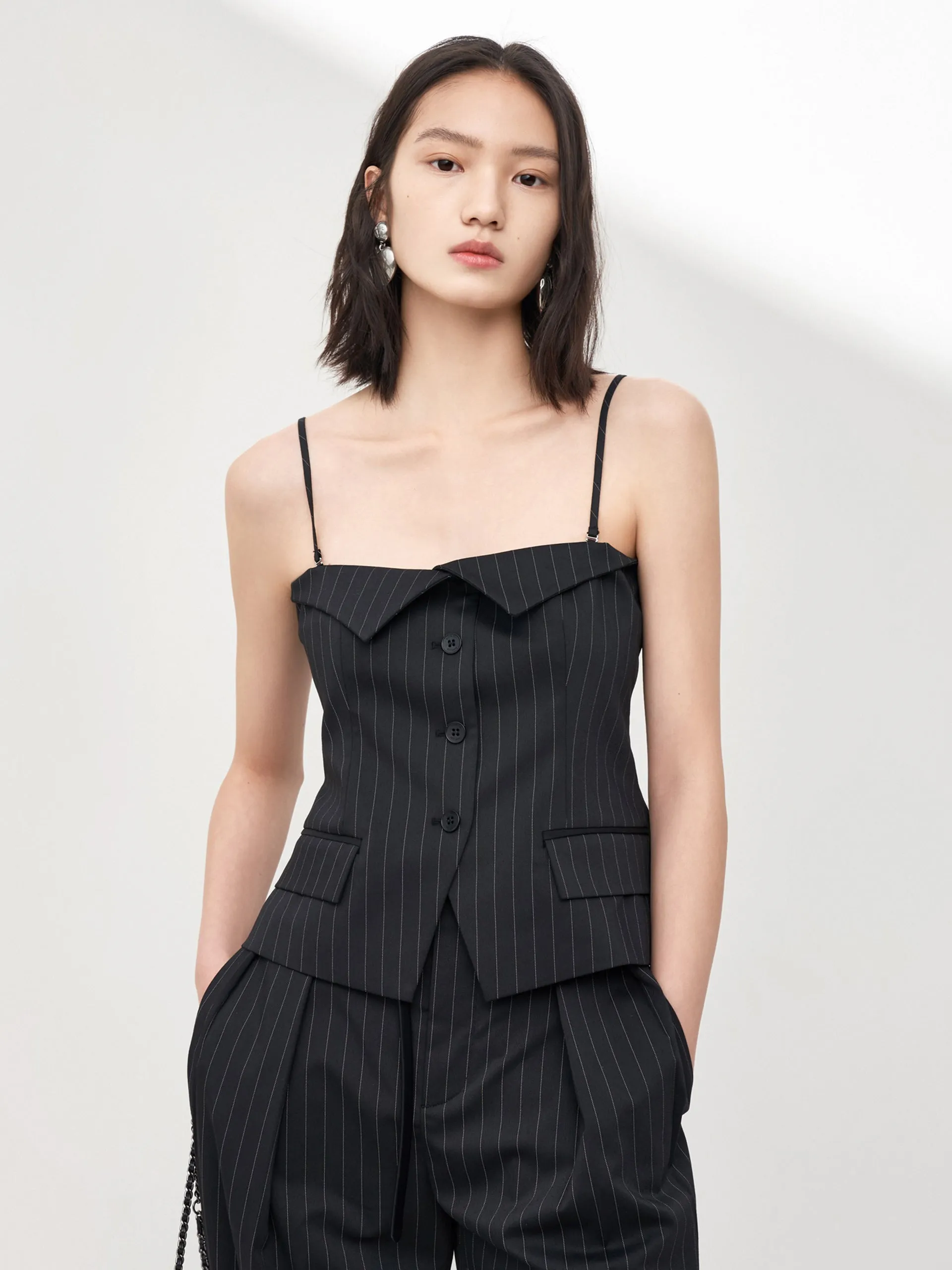 Detachable Cami Slit Front Top sold by Mo&Co