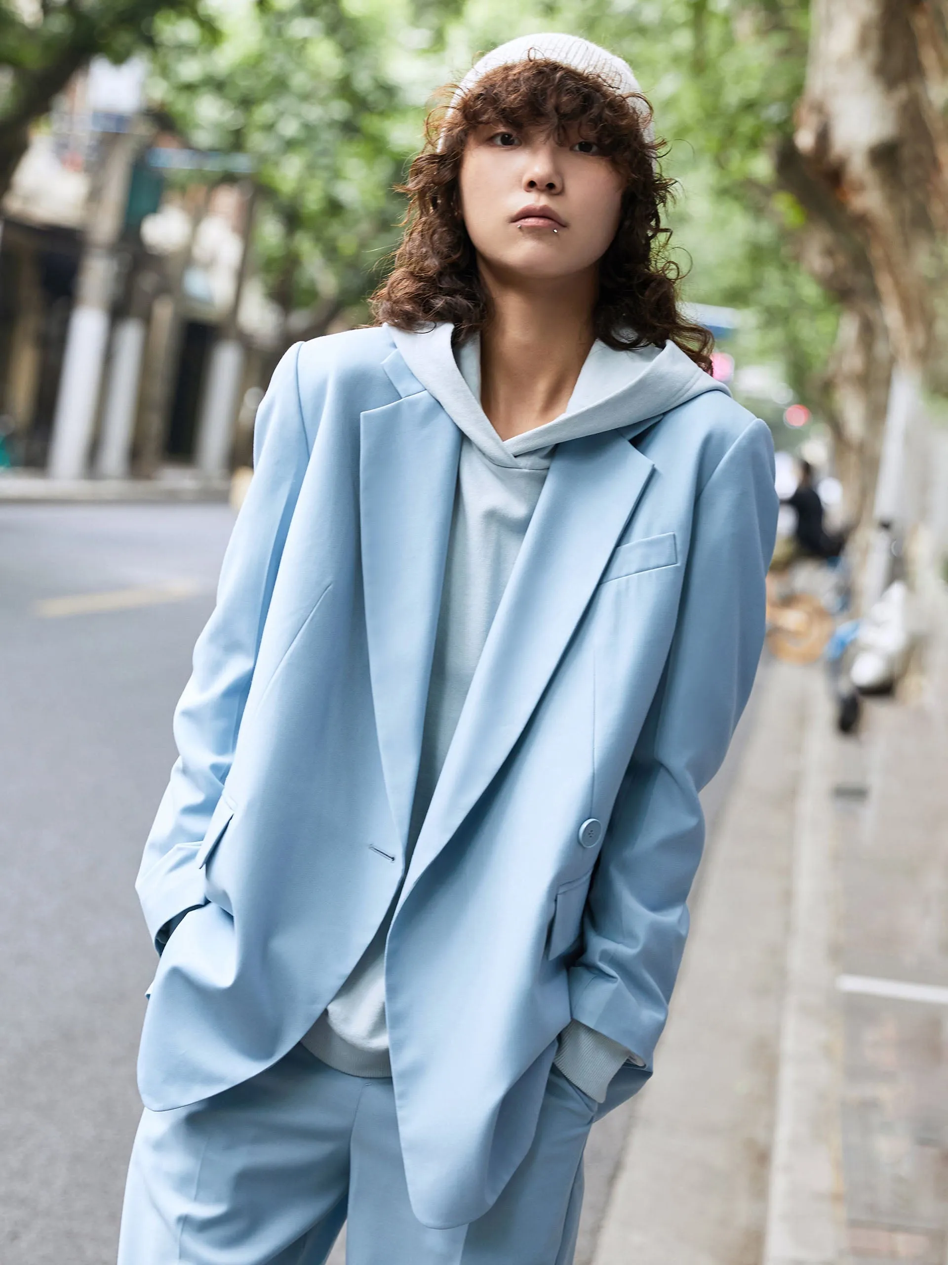 Lapel Straight Cut Blazer sold by Mo&Co product image thumbnail 3